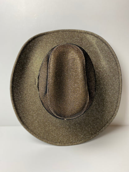 Western Cowboy Glitter Hat- Black + Gold