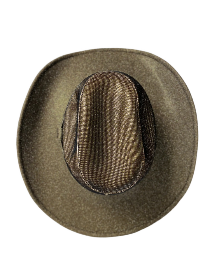 Western Cowboy Glitter Hat- Black + Gold