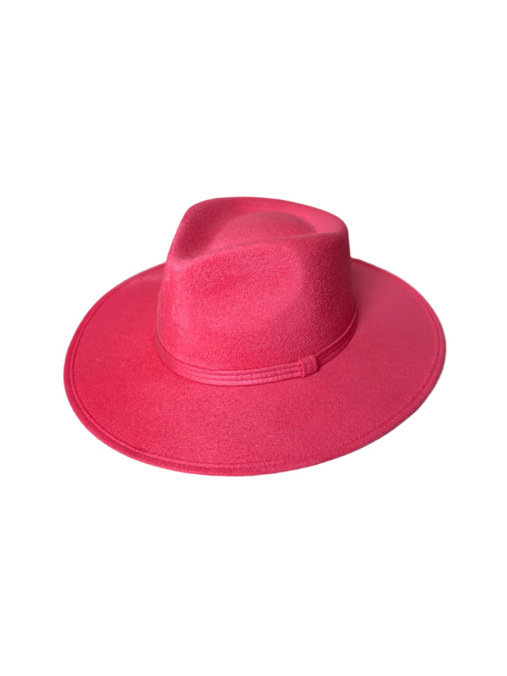 Vegan Suede Teardrop Hat - Barbie Pink