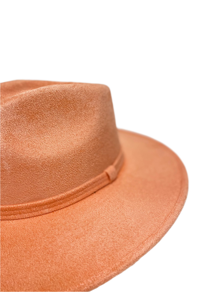 Vegan Suede Rancher Hat - Peach