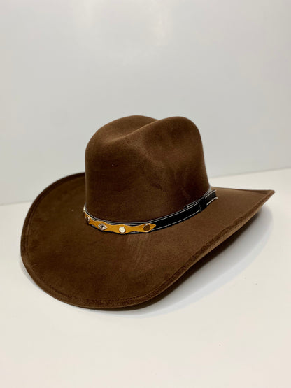 Austin Vegan Suede Cowboy Hat- Chocolate Brown