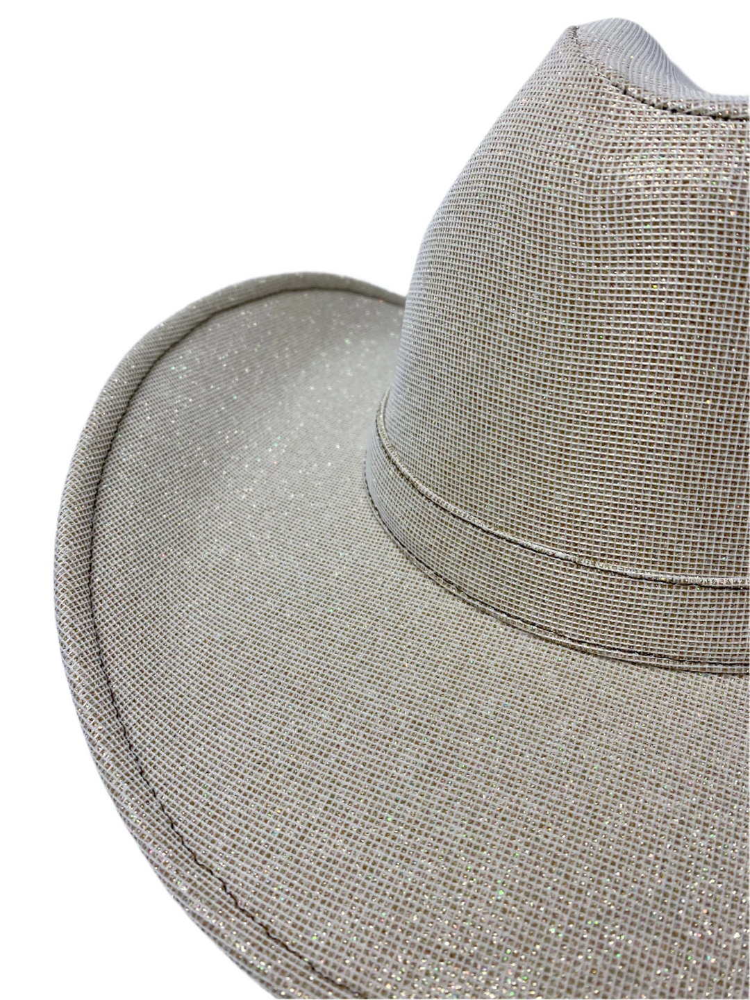 Western Cowboy Glitter Hat- Ivory