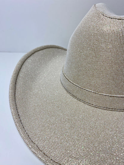 Western Cowboy Glitter Hat- Ivory