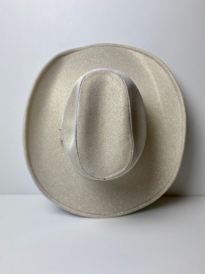 Western Cowboy Glitter Hat- Ivory