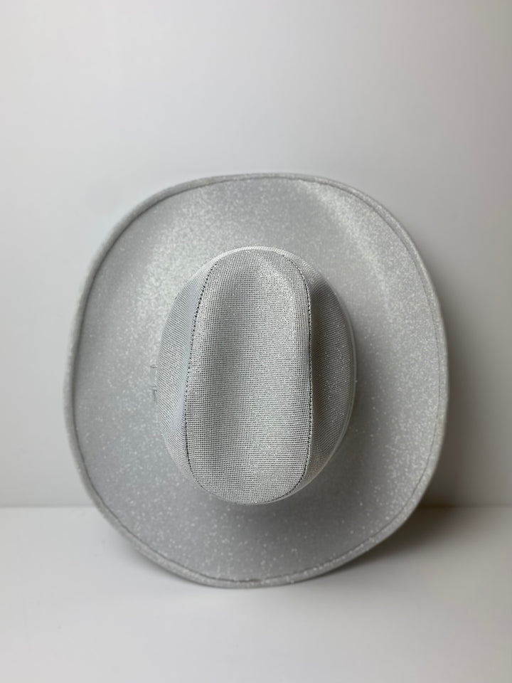 Western Cowboy Glitter Hat- White