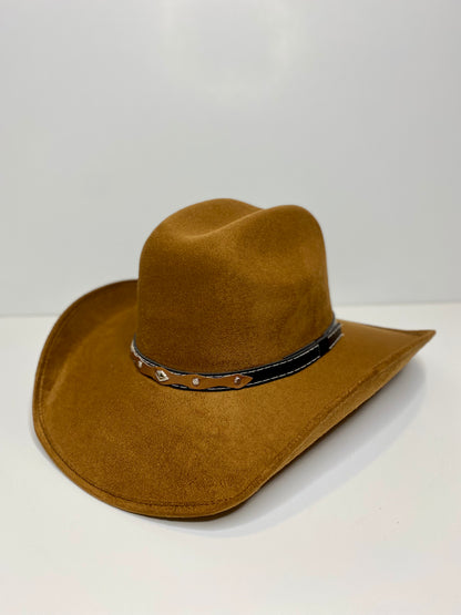 Austin Vegan Suede Cowboy Hat- Caramel