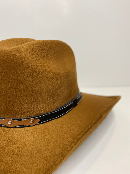 Austin Vegan Suede Cowboy Hat- Caramel