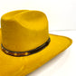 Austin Vegan Suede Cowboy Hat- Mustard Yellow