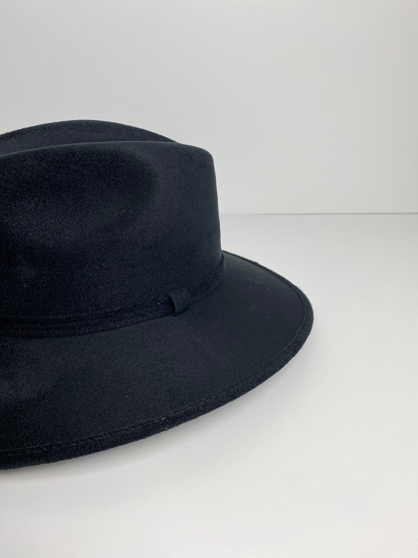 Vegan Suede Western Cowboy Hat- Black