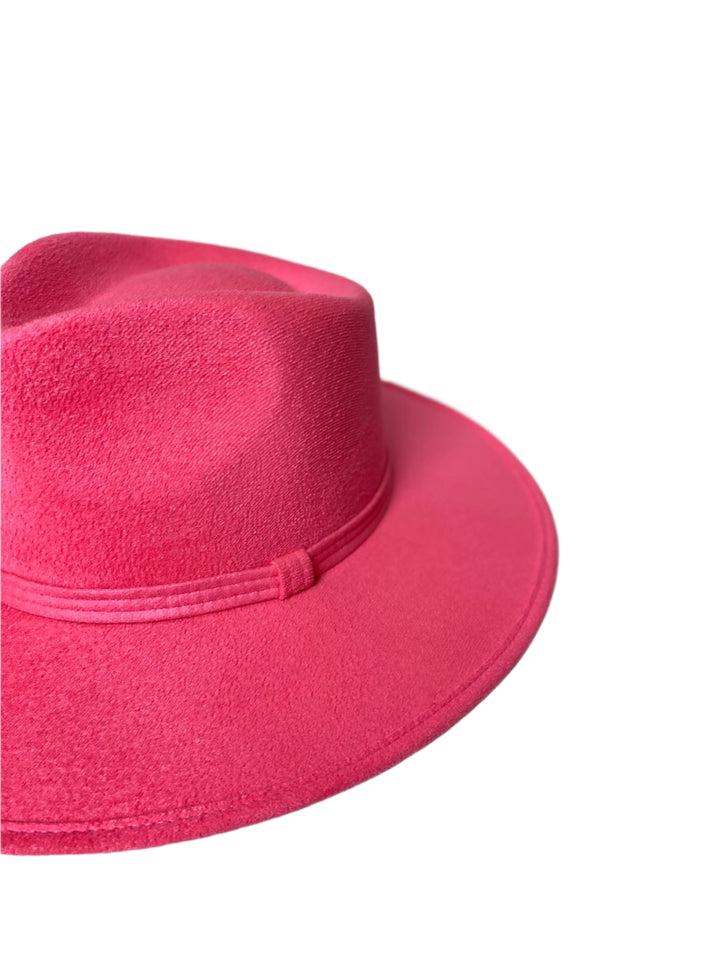 Vegan Suede Teardrop Hat - Barbie Pink