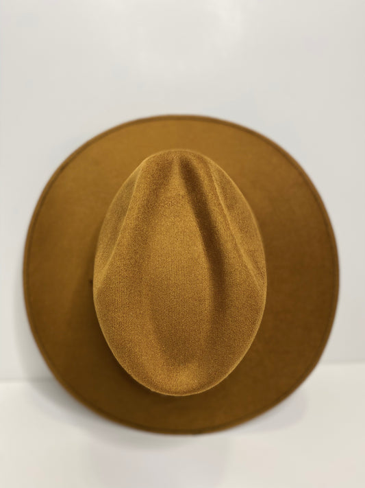Vegan Suede Western Cowboy Hat- Caramel