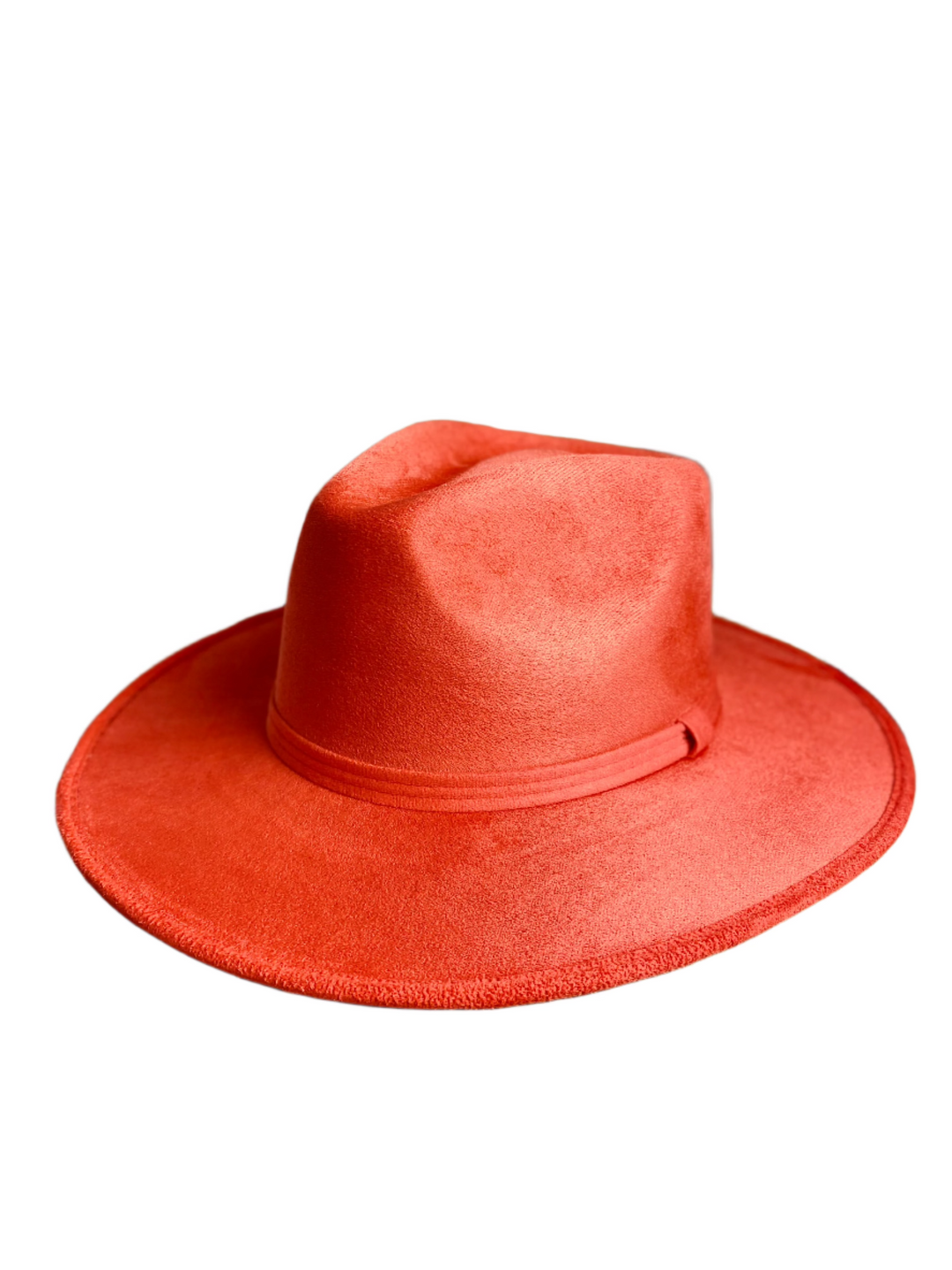 Vegan Suede Rancher Hat - Sunset Orange