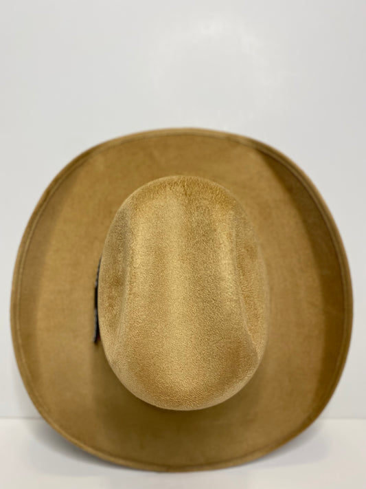 Austin Vegan Suede Cowboy Hat- Cappuccino