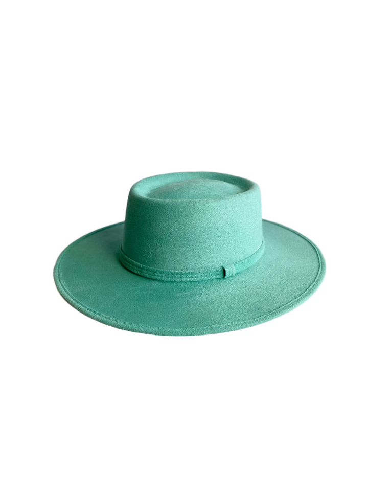 Vegan Suede Gambler Hat- Mint