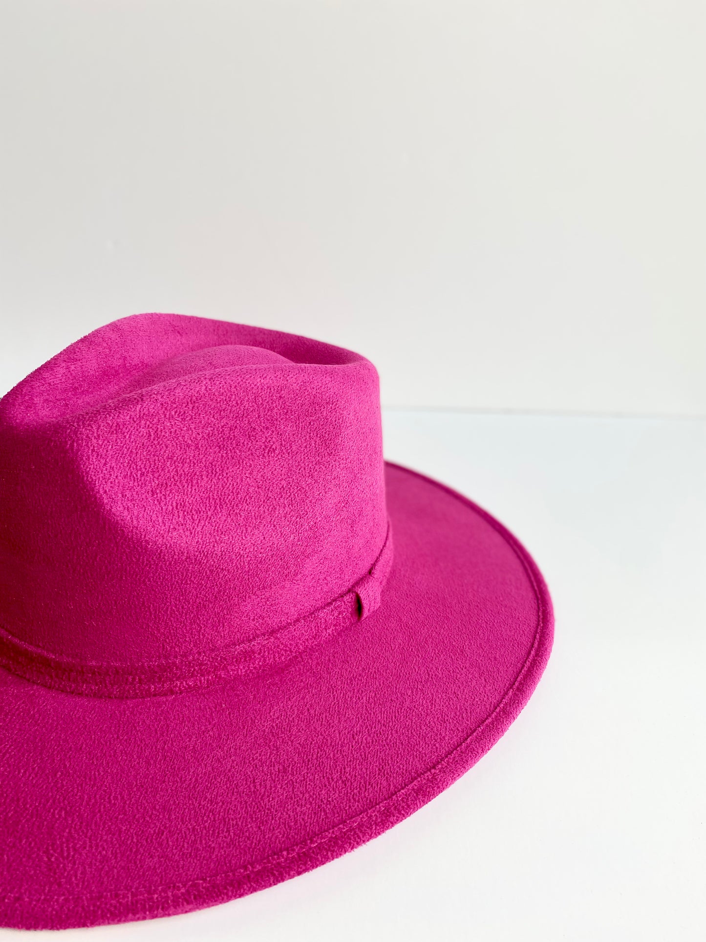 Vegan Suede Rancher Hat - Magenta Pink