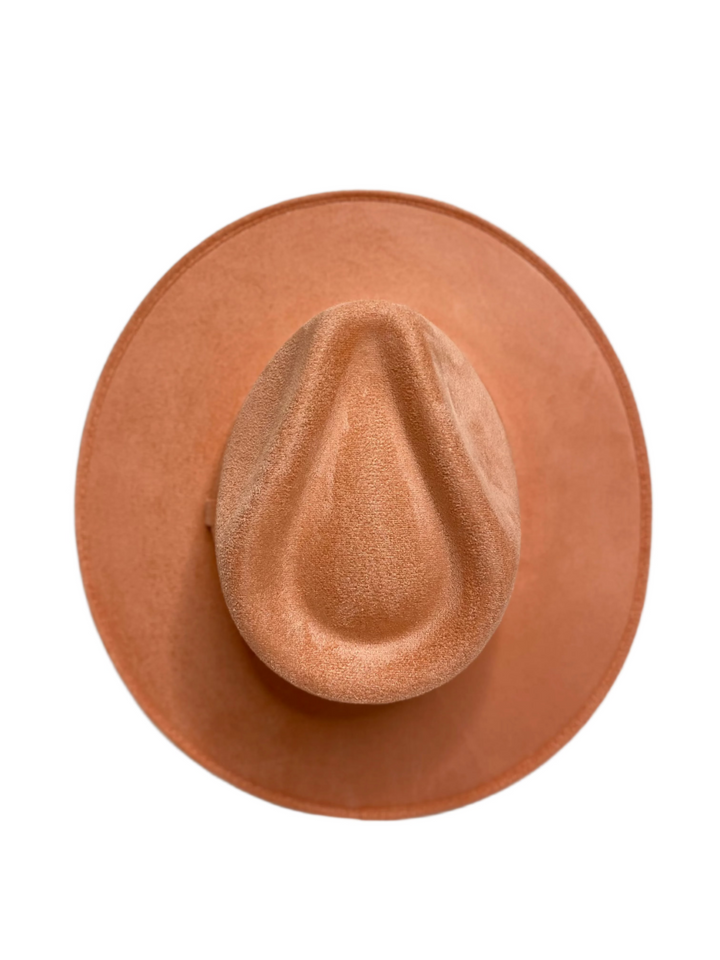 Vegan Suede Rancher Hat - Peach