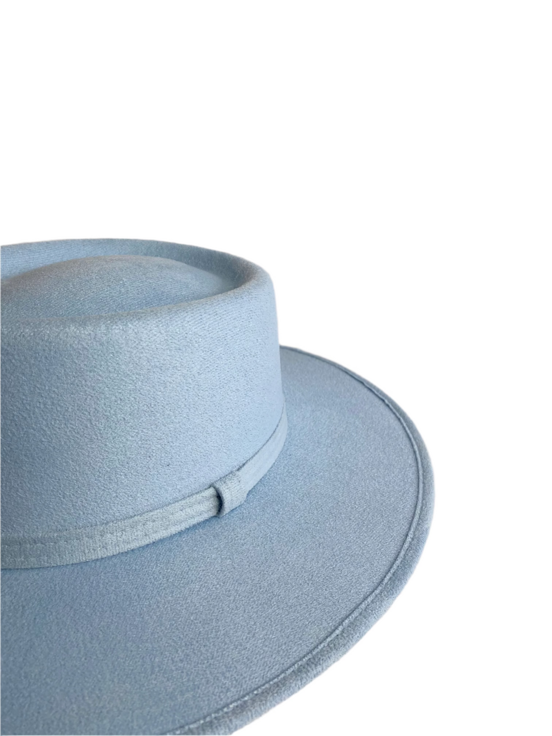 Vegan Suede Gambler Hat- Sky Blue