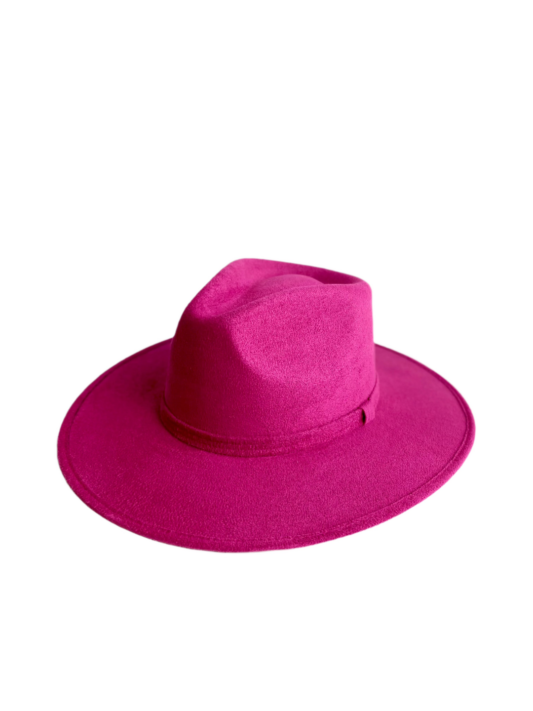Vegan Suede Rancher Hat - Magenta Pink
