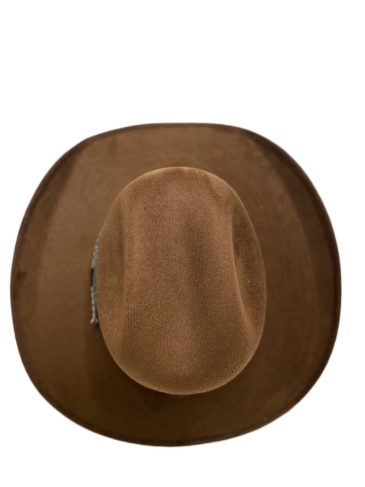 Austin Vegan Suede Cowboy Hat- Chocolate Brown