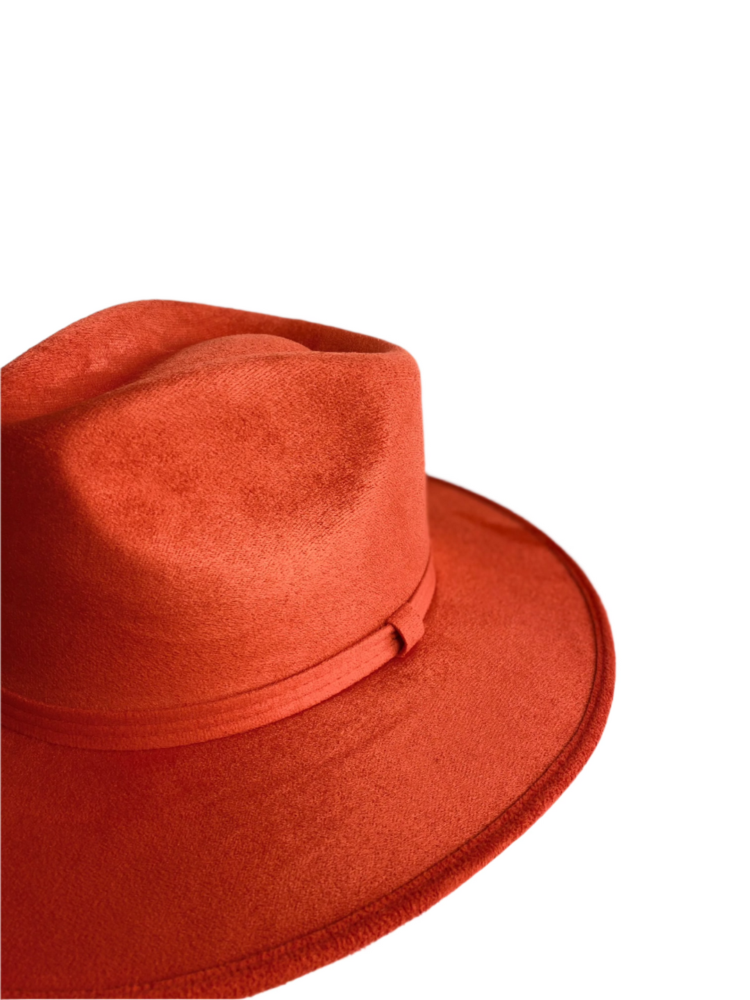 Vegan Suede Rancher Hat - Sunset Orange