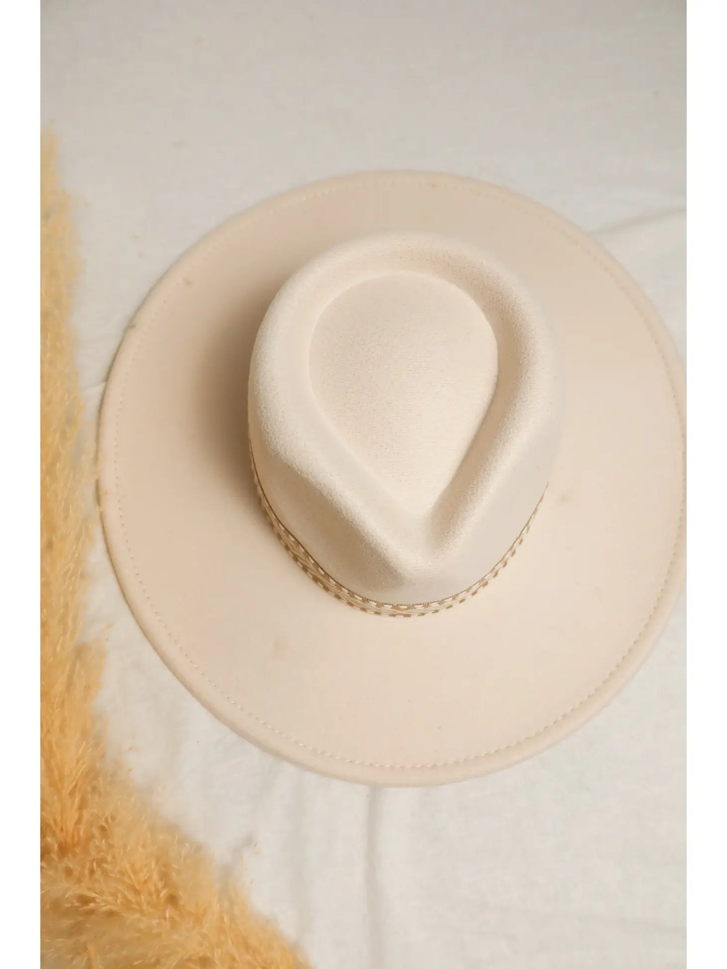 Emma Wool Felt Wide Brim Rancher Hat - Cream