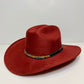 Austin Vegan Suede Cowboy Hat- Burgundy Red