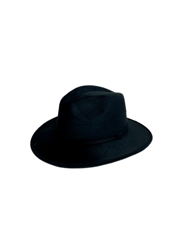 Kids Vegan Suede Hats - Black