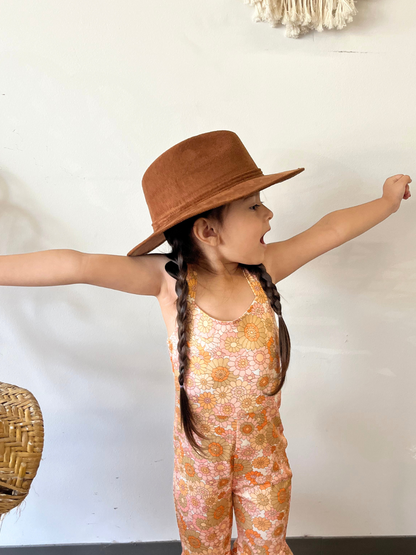 Kids Vegan Suede Hats - Caramel