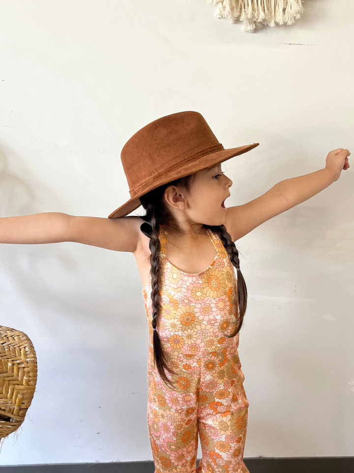 Kids Vegan Suede Hats - Caramel