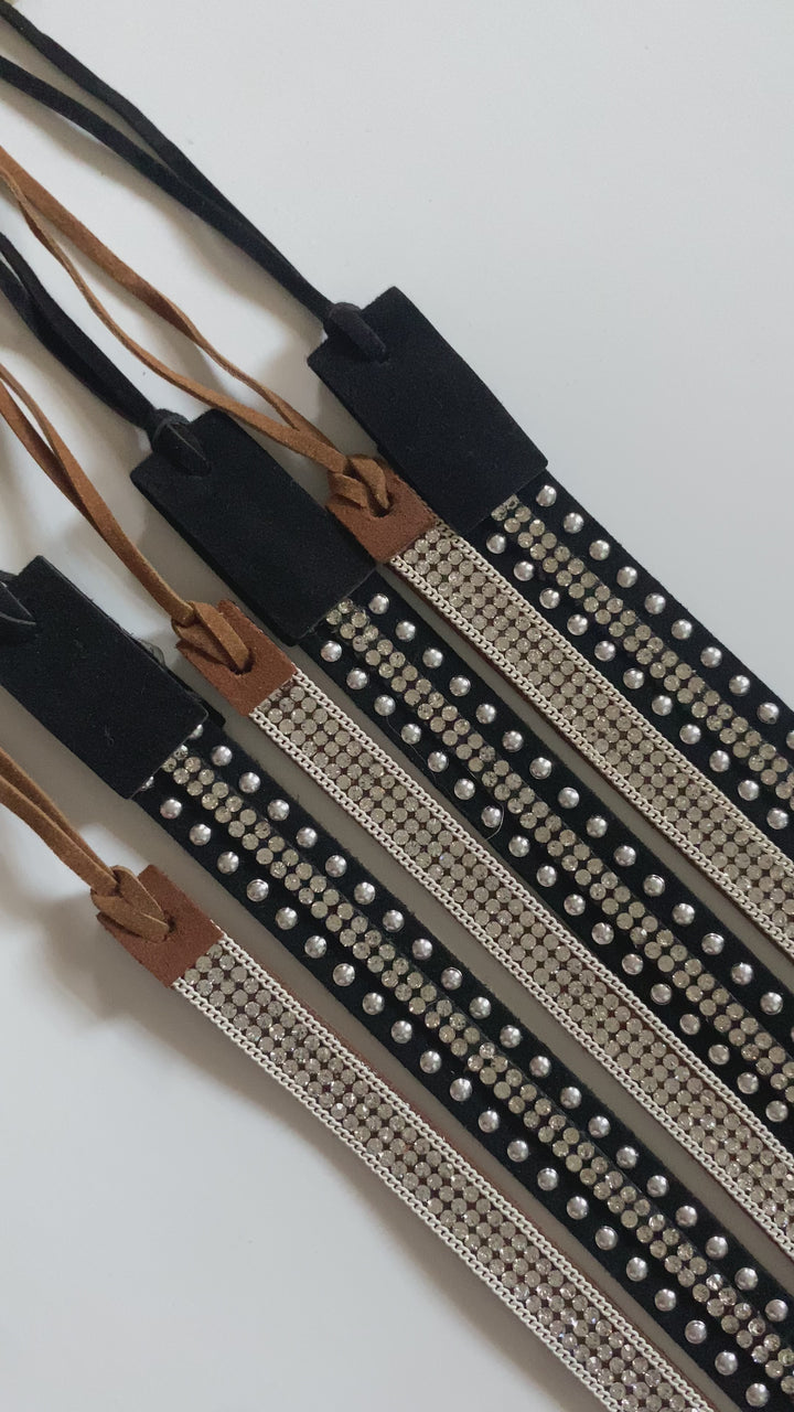 Rhinestone Suede Hat Bands