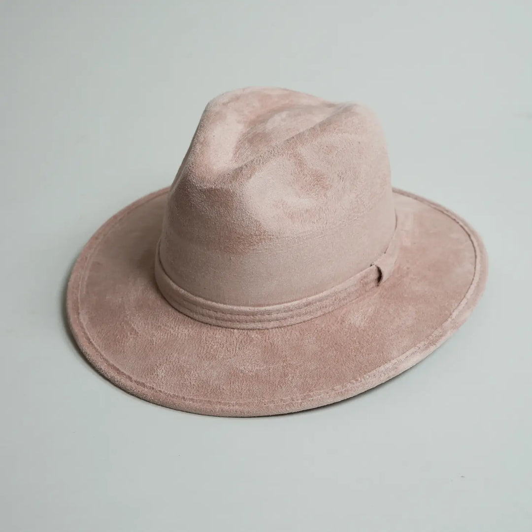 Kids Vegan Suede Hats - Blush Pink