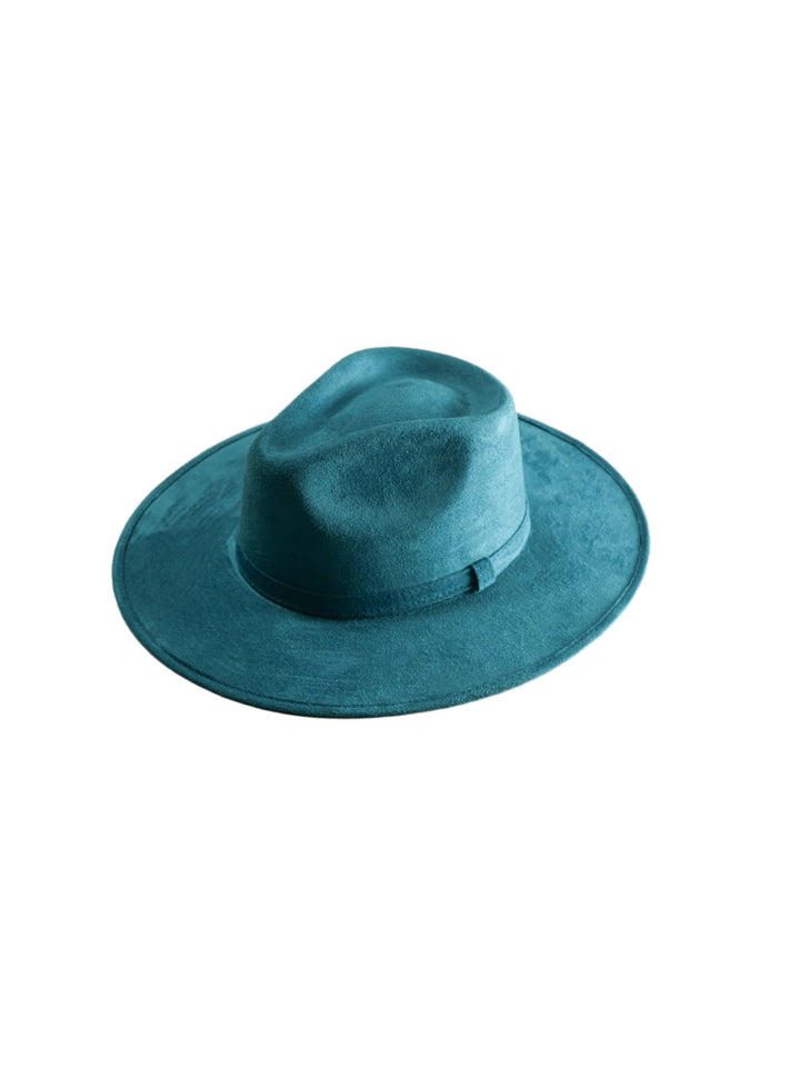 Vegan Suede Rancher Hat - Turquoise