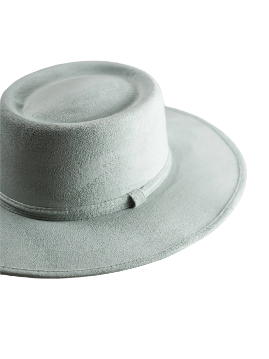 Vegan Suede Gambler Hat- Light Grey