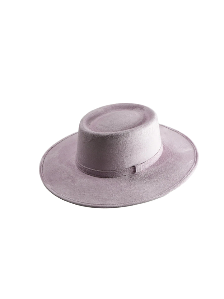 Vegan Suede Gambler Hat- Lavender