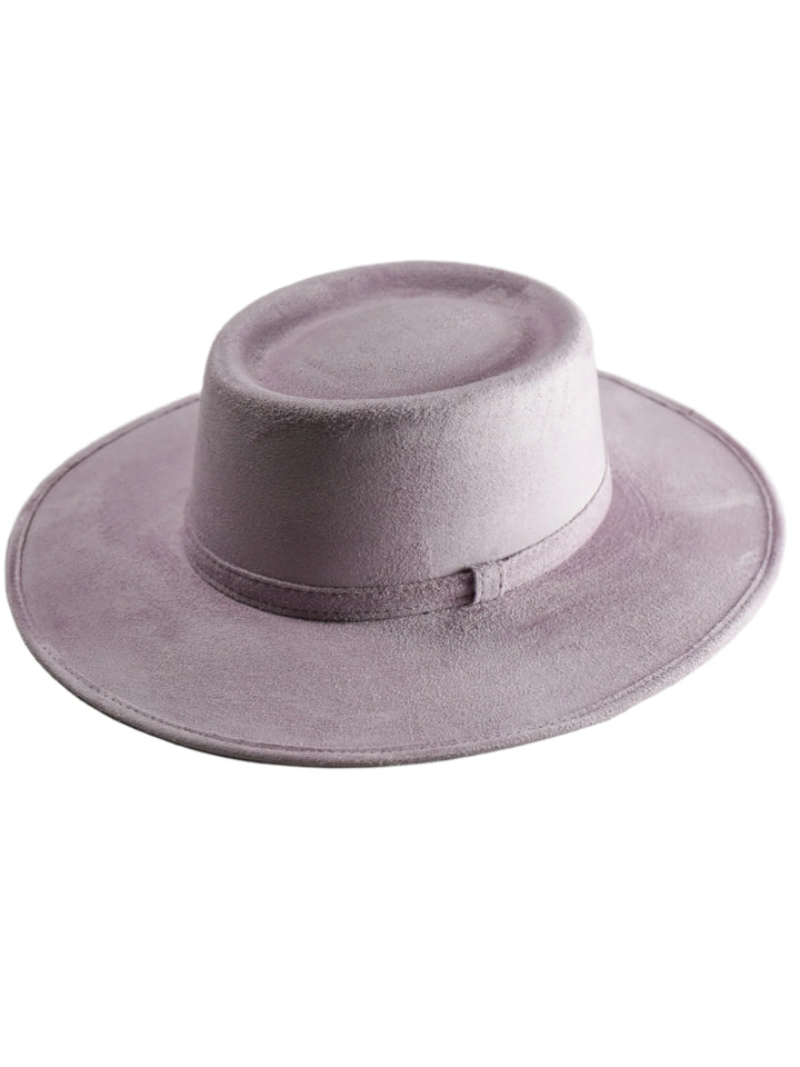 Vegan Suede Gambler Hat- Lavender
