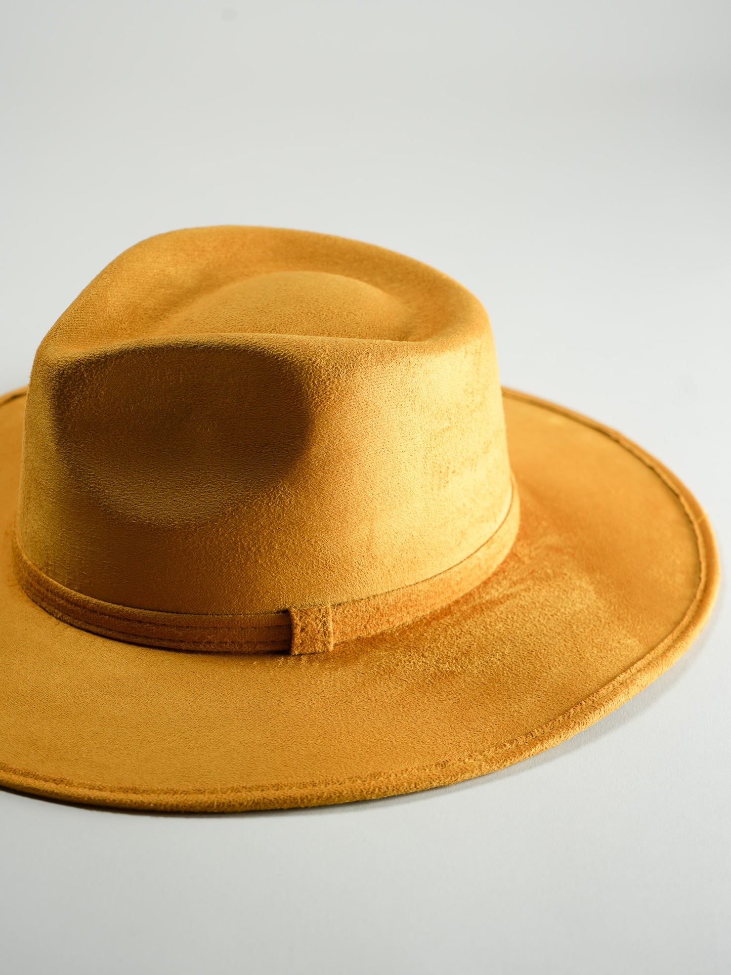 Vegan Suede Rancher Hat - Mustard