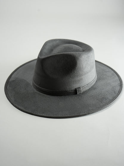 Vegan Suede Rancher Hat- Charcoal Grey