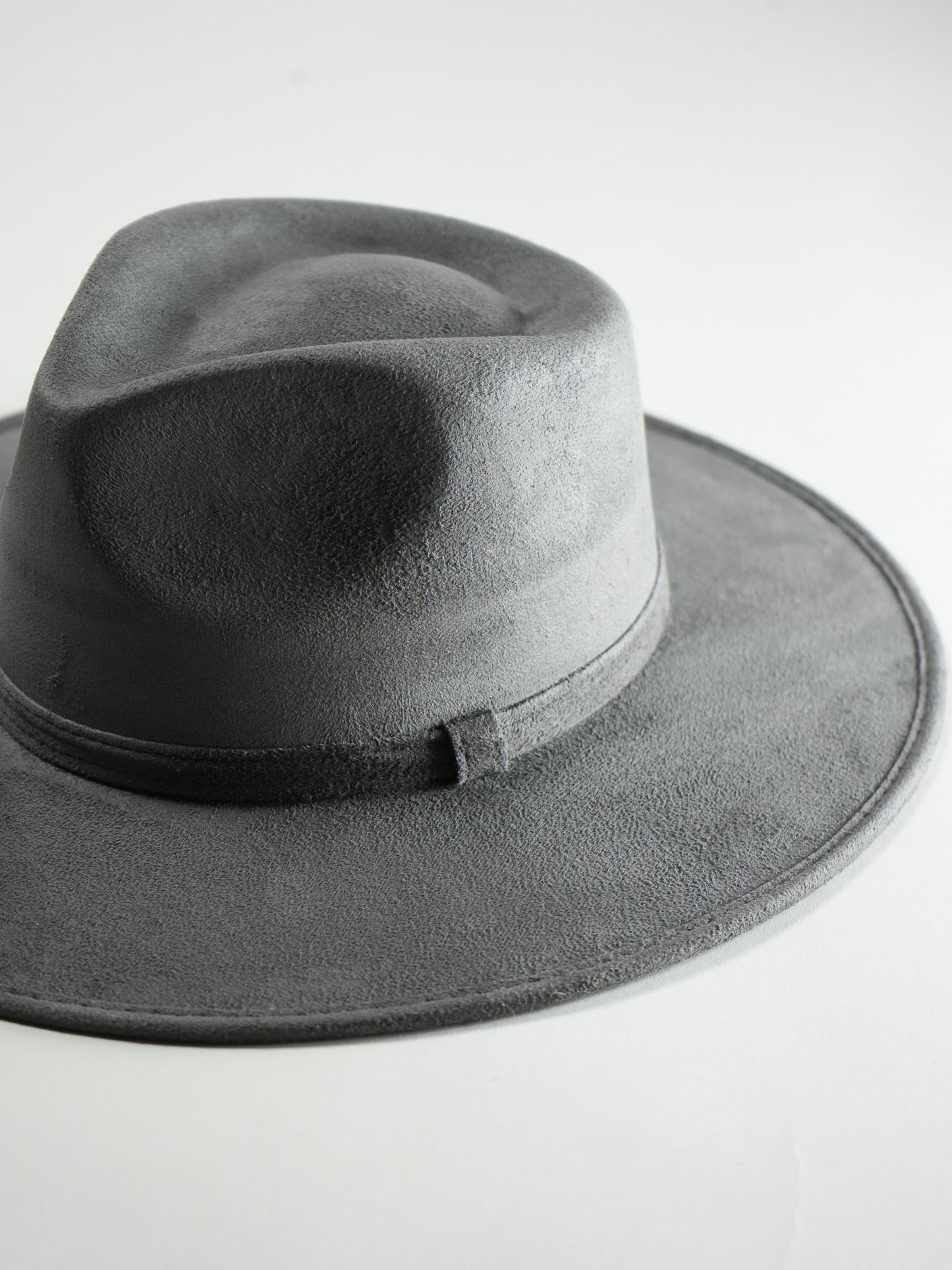 Vegan Suede Rancher Hat- Charcoal Grey