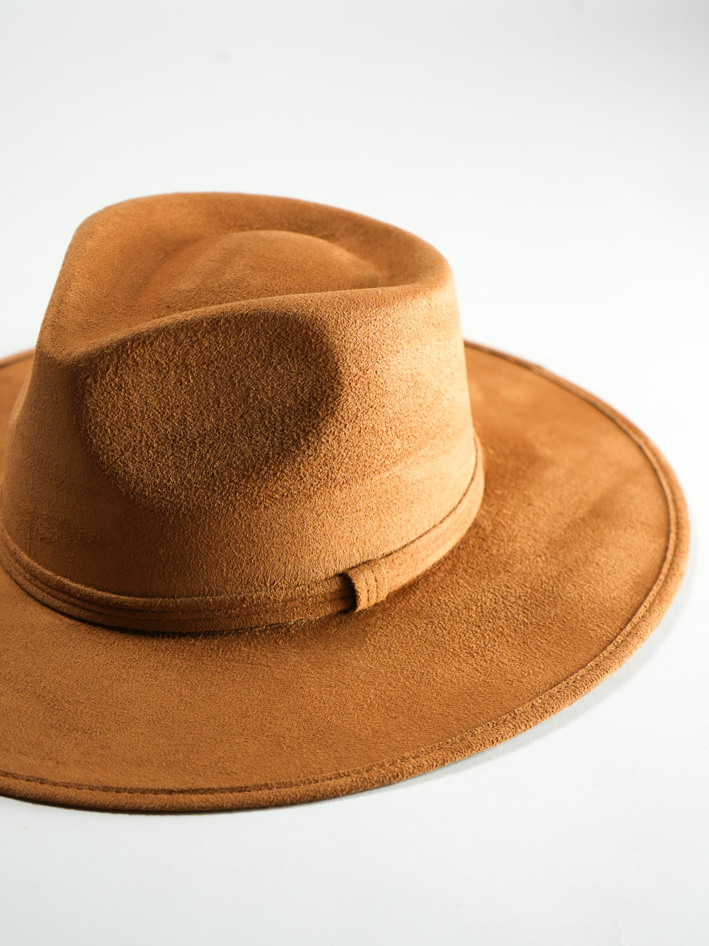 Vegan Suede Rancher Hat- Caramel