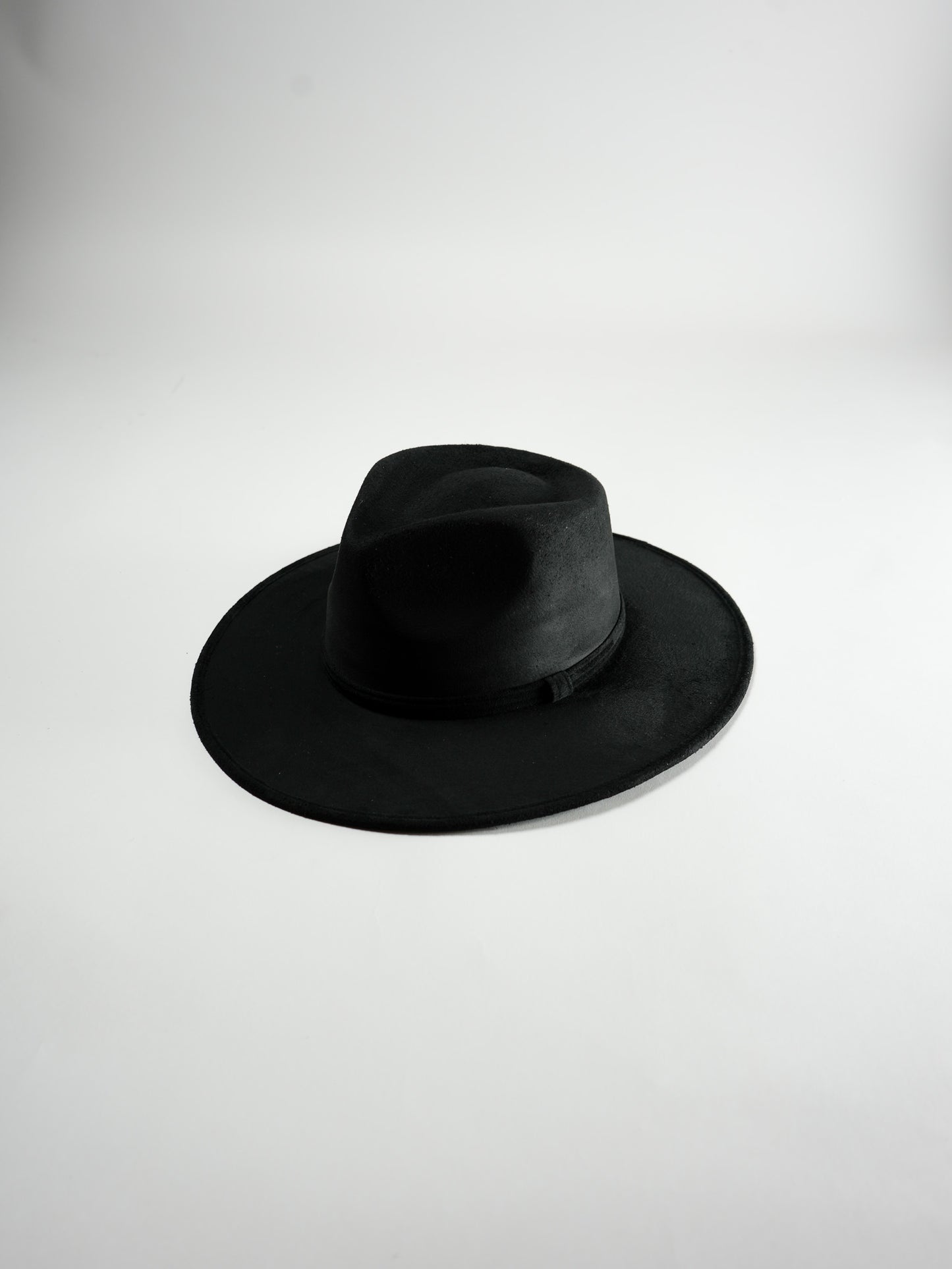 Vegan Suede Rancher Hat- Black
