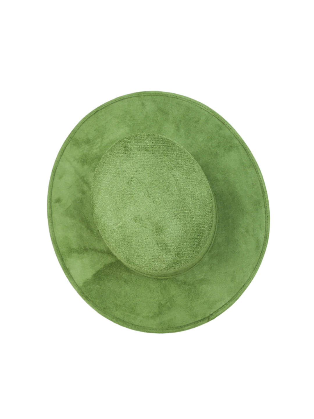 Vegan Suede Flat Top Hat- Forest Green