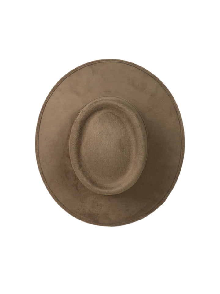 Vegan Suede Gambler Hat- Mocha