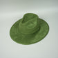 Vegan Suede Rancher Hat- Avocado Green