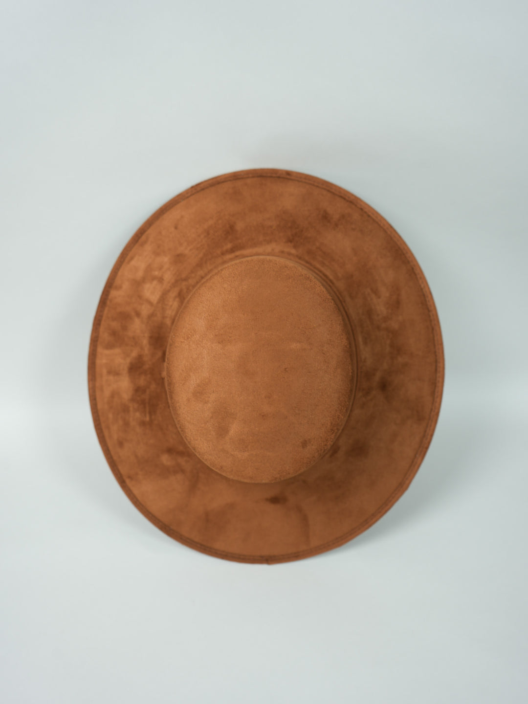 Vegan Suede Flat Top Hat- Caramel