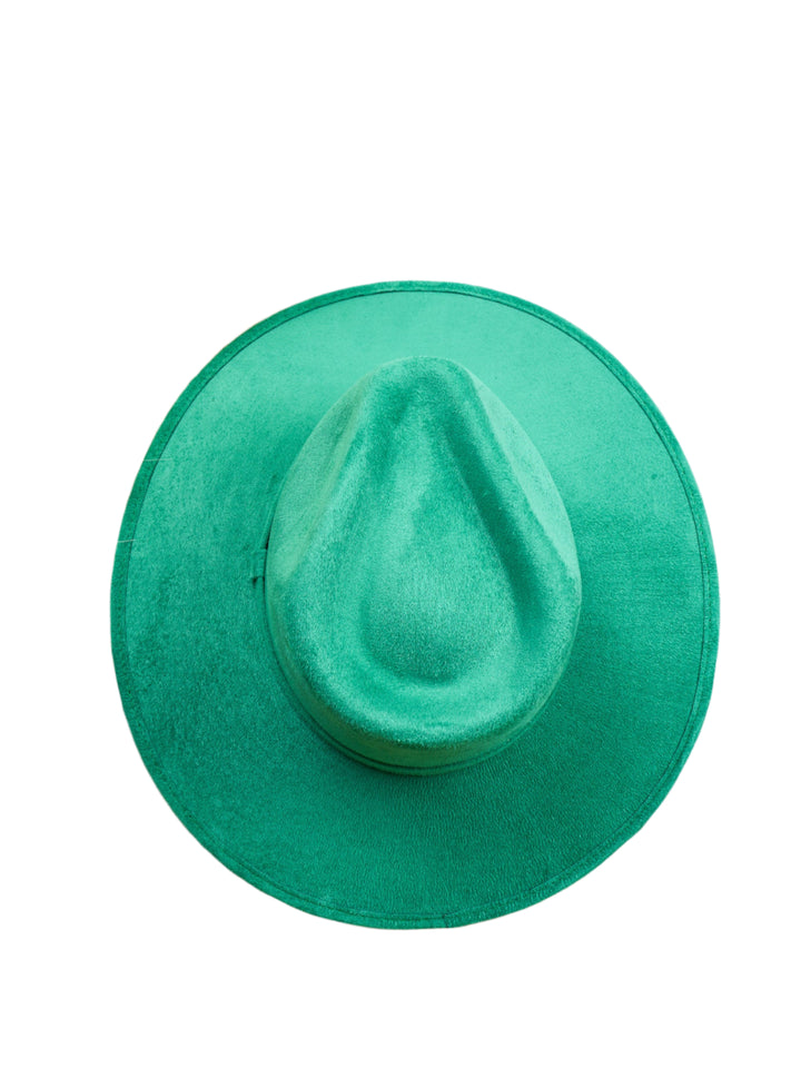 Vegan Suede Rancher Hat - Jade Green