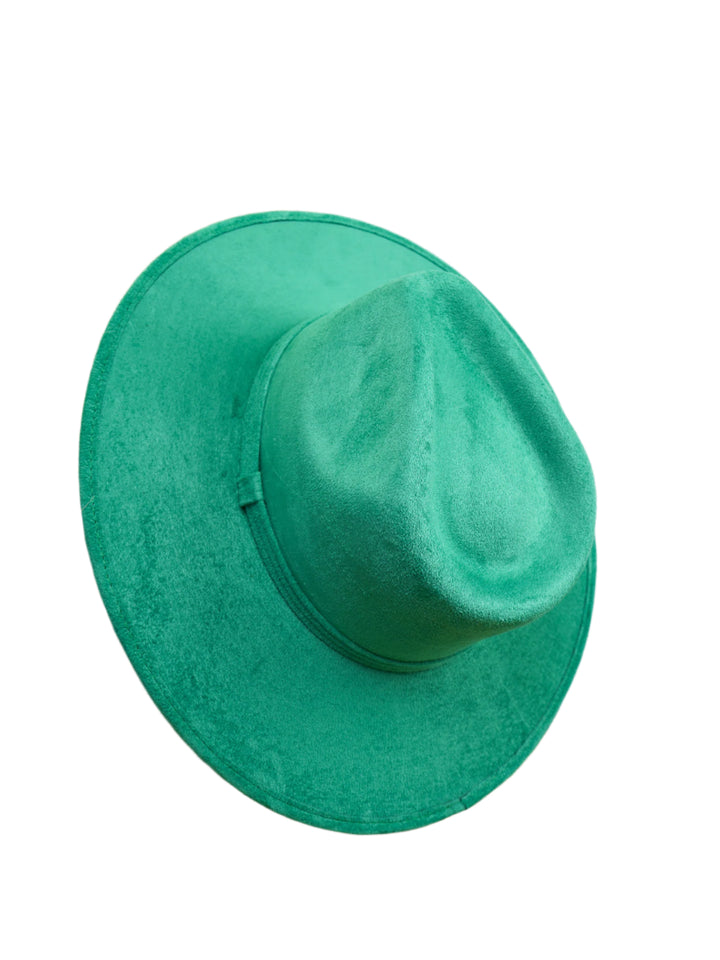 Vegan Suede Rancher Hat - Jade Green