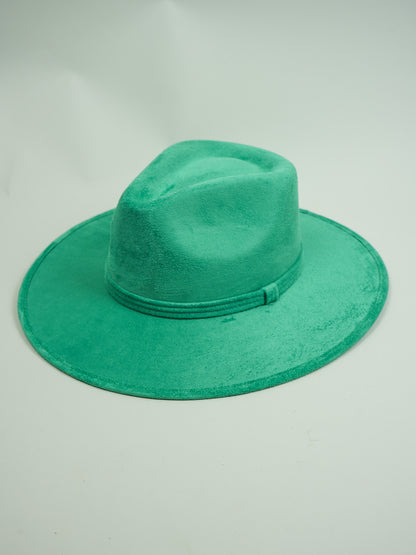 Vegan Suede Rancher Hat - Jade Green