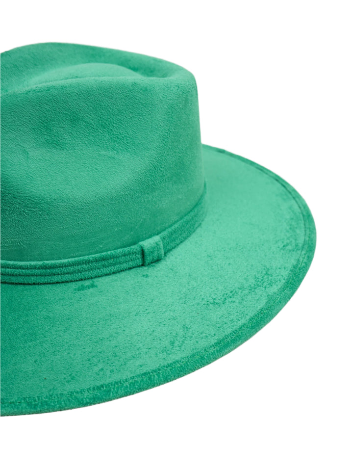 Vegan Suede Rancher Hat - Jade Green