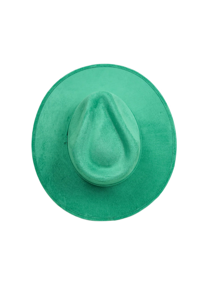 Vegan Suede Rancher Hat - Jade Green
