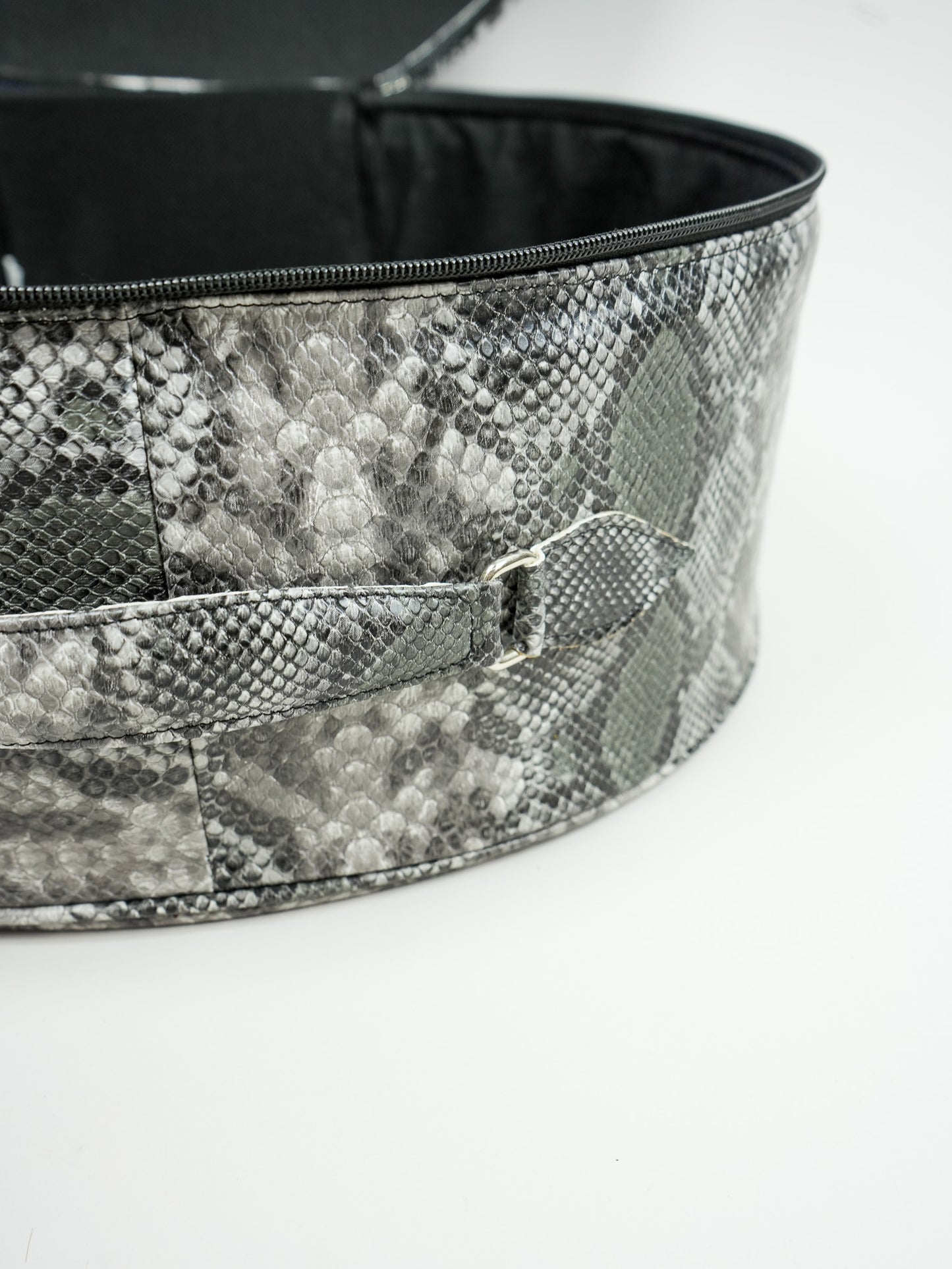 Hat Box Faux Leather Snake Print